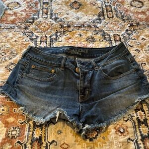 American Eagle Outfitters Blue Jean Shorts Distressed Cut-Offs